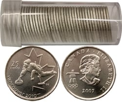 25-CENT -  2007 25-CENT - CURLING - 40 COINS PACK - BRILLIANT UNCIRCULATED (BU) -  2007 CANADIAN COINS