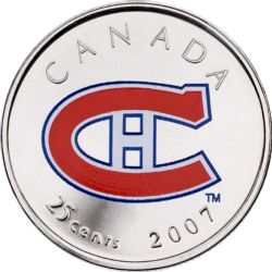 25-CENT -  2007 25-CENT - MONTREAL CANADIENS (PL) -  2007 CANADIAN COINS