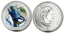 25-CENT -  2007 25-CENT - RED-BREASTED NUTHATCH (SP) -  2007 CANADIAN COINS 02