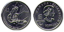 25-CENT -  2007 25-CENT - WHEELCHAIR CURLING - BRILLANT UNCIRCULATED (BU) -  2007 CANADIAN COINS 03