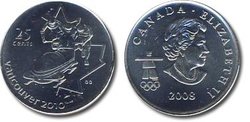 25-CENT -  2008 25-CENT  - BOBSLEIGH - BRILLIANT UNCIRCULATED (BU) -  2008 CANADIAN COINS 09