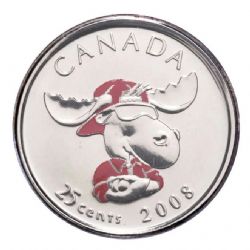 25-CENT -  2008 25-CENT - CANADA DAY: THE MOOSE (PL) -  2008 CANADIAN COINS 08