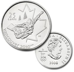 25-CENT -  2008 25-CENT - SNOWBOARDING - BRILLIANT UNCIRCULATED (BU) -  2008 CANADIAN COINS 06