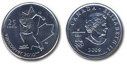 25-CENT -  2009 25-CENT - SPEED SKATING - BRILLIANT UNCIRCULATED (BU) -  2009 CANADIAN COINS 11