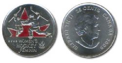 25-CENT -  2009 COLOURED 25-CENT - WOMEN'S HOCKEY -  2009 CANADIAN COINS 14