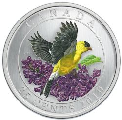 25-CENT -  2010 25-CENT - GOLDFINCH (SP) -  2010 CANADIAN COINS 05
