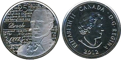 25-CENT -  2012 25-CENT - SIR ISAAC BROCK - BRILLIANT UNCIRCULATED (BU) -  2012 CANADIAN COINS