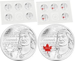 25-CENT -  2012 25-CENT - TECUMSEH - SET OF TEN COINS -  2012 CANADIAN COINS