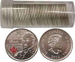 25-CENT -  2012 COLORED 25-CENT - SIR ISAAC BROCK - 40 COINS PACK (BU) -  2012 CANADIAN COINS