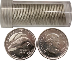 25-CENT -  2013 25-CENT LIFE IN THE NORTH (BELUGAS FROSTED FINISH)/40 COINS (BU) -  2013 CANADIAN COINS