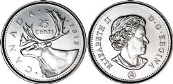 25-CENT -  2015 25-CENT - CARIBOU -  2015 CANADIAN COINS