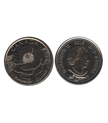 25-CENT -  2015 25-CENT - IN FLANDERS FIELDS (POPPY) - BRILLIANT UNCIRCULATED (BU) -  2015 CANADIAN COINS