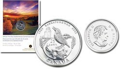 25-CENT -  SASKATCHEWAN CENTENNIAL - OFFICIAL FIRST DAY COIN -  2005 CANADIAN COINS