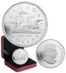 25TH ANNIVERSARY OF THE LOONIE -  2012 CANADIAN COINS