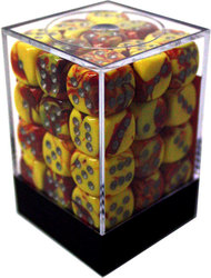 36D6 12MM RED/YELLOW WITH SILVER DOTS -  GEMINI