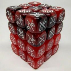 36D6 POSITIVE/NEGATIVE DICE COUNTERS SET -  RED AND BLACK