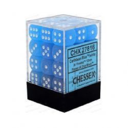 36D6 SET -  36D6, 12MM, CARRIBEAN BLUE / WHITE -  FROSTED CHX