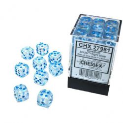 36D6 SET -  36D6, 12MM, ICICLE WITH LIGHT BLUE - GLOW IN THE DARK -  BOREALIS CHX