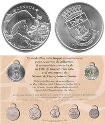 400TH ANNIVERSARY OF QUEBEC CITY COLLECTOR CARD -  2008 CANADIAN COINS