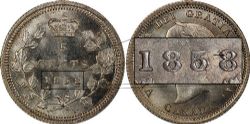 5-CENT -  1858 5-CENT - LARGE DATE RP3 (AG) -  1858 CANADIAN COINS