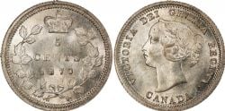 5-CENT -  1870 5-CENT OBVERSE 1 / WIDE RIMS -  1870 CANADIAN COINS