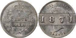 5-CENT -  1871 5-CENT 1 OVER 1 -  1871 CANADIAN COINS
