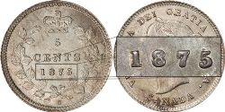 5-CENT -  1875H 5-OVER-5 & SMALL DATE 5-CENT -  1875 CANADIAN COINS