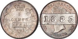 5-CENT -  1885 5-CENT LARGE-5 -  1885 CANADIAN COINS