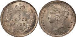5-CENT -  1888 5-CENT -  1888 CANADIAN COINS