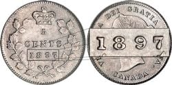 5-CENT -  1897 5-CENT WIDE 8 -  1897 CANADIAN COINS