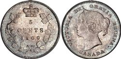 5-CENT -  1900 5-CENT OVAL O -  1900 CANADIAN COINS
