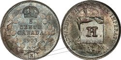5-CENT -  1903 5-CENT SMALL H/H -  1903 CANADIAN COINS