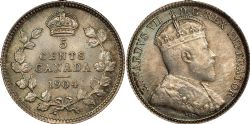 5-CENT -  1904 5-CENT -  1904 CANADIAN COINS