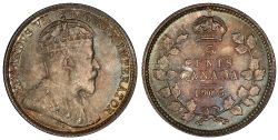 5-CENT -  1906 5-CENT NARROW DATE -  1906 CANADIAN COINS