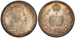5-CENT -  1906 5-CENT NARROW DATE LOW-6 -  1906 CANADIAN COINS