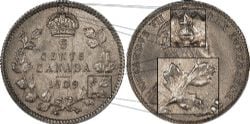 5-CENT -  1909 5-CENT ROUND LEAVES & CROSS -  1909 CANADIAN COINS