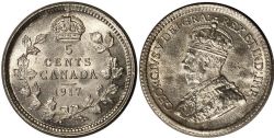 5-CENT -  1917 5-CENT -  1917 CANADIAN COINS