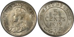 5-CENT -  1919 C 5-CENT -  PIÈCES DE TERRE-NEUVE 1919