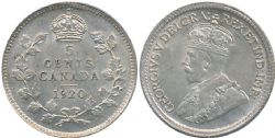5-CENT -  1920 5-CENT -  1920 CANADIAN COINS