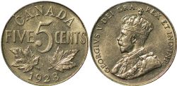 5-CENT -  1923 5-CENT -  1923 CANADIAN COINS