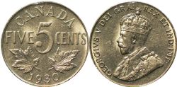 5-CENT -  1930 5-CENT -  1930 CANADIAN COINS