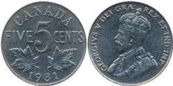 5-CENT -  1931 5-CENT -  1931 CANADIAN COINS