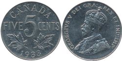 5-CENT -  1933 5-CENT -  1933 CANADIAN COINS