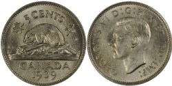 5-CENT -  1939 5-CENT -  1939 CANADIAN COINS