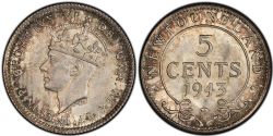 5-CENT -  1943 C 5-CENT -  1943 NEWFOUNFLAND COINS