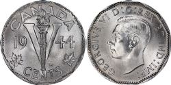 5-CENT -  1944 5-CENT NO CHROME -  1944 CANADIAN COINS