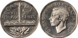 5-CENT -  1951 5-CENT REFINERY -  1951 CANADIAN COINS