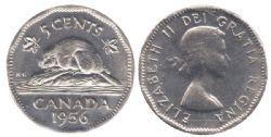 5-CENT -  1956 5-CENT -  1956 CANADIAN COINS