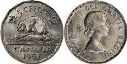 5-CENT -  1957 5-CENT -  1957 CANADIAN COINS