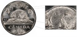 5-CENT -  1960 5-CENT BALD BEAVER -  1960 CANADIAN COINS